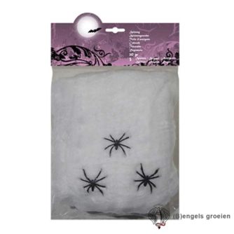 Halloween - Spinrag - Met 3 Spinnen - 20 gr