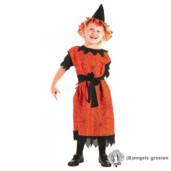 Halloween - Kinderkostuum - Heks - Oranje - 3 - 4 jr