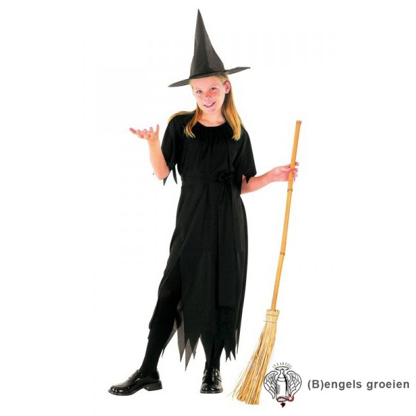 Halloween - Kinderkostuum - Heks - Zwart - 7 - 9 jr
