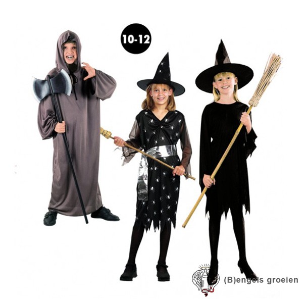 Halloween - Kinderkostuum - Heks - Zwart - 10 - 12 jr