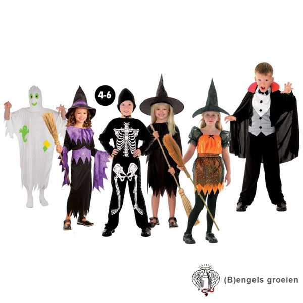 Halloween - Kinderkostuum - Heks - Zwart - 4 - 6 jr
