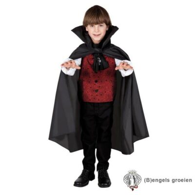 Halloween - Kindercape - Vampier - Zwart - 7 - 9 jr