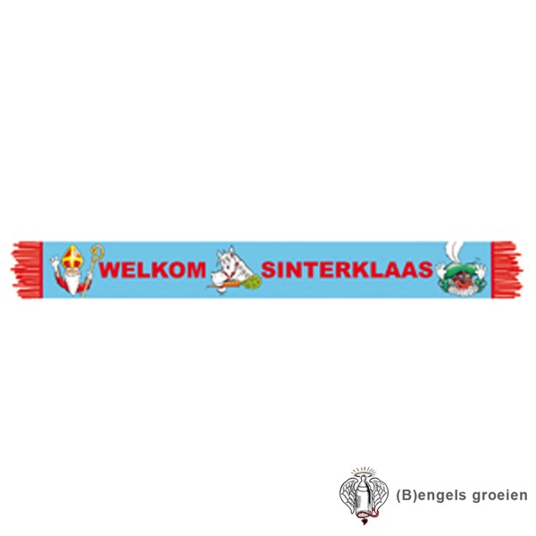 Sint en Piet - Sjaal - Welkom Sinterklaas - 96 x 12 cm