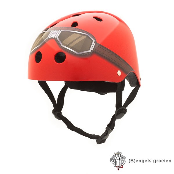 Veiligheids helm - Rood met Motorbril - S