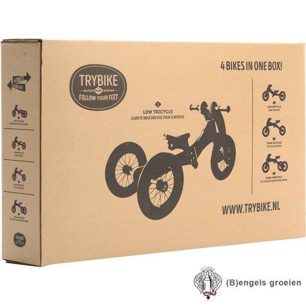Trybike - 4 in 1 Loopfiets - Hout - Roze